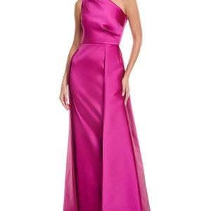 Teri Jon Pink Solid Maxi Dress