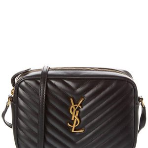 Saint Laurent Black Lou Monogram Leather Camera Bag