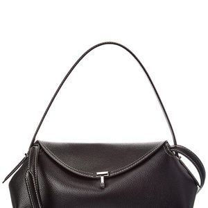 Totême Black T-Lock Leather Shoulder Bag