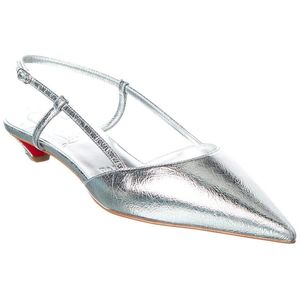 Christian Louboutin Metallic Miss Z Slingina 25 Leather Slingback Pump