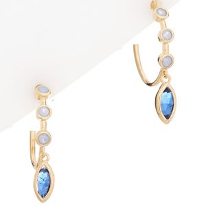 Tai Jewelry Turquoise & Cz Hoops