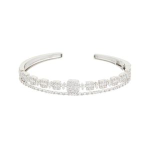 Juvell White Cz Cuff Bangle Bracelet