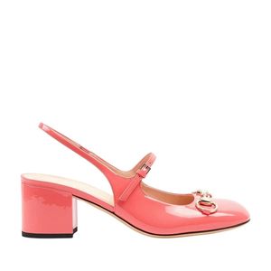 Gucci Pink Horsebit 55 Patent Leather Slingback Pumps