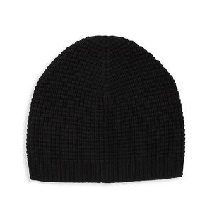 Saks Fifth Avenue Black Waffle Cashmere Beanie for men