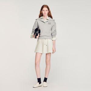 Sandro Short Rhinestone Striped Skirt