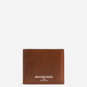 Balenciaga Brown Leather Logo Wallet for men