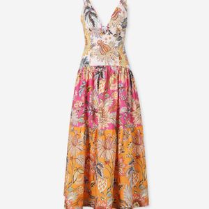 Farm Rio Pink Ligia Midi Dress