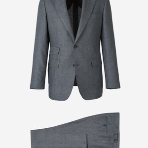 Santa Eulalia Grey Plain Linen Suit for men