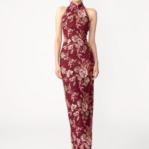 SAU LEE Audra Embroidered Maxi Dress