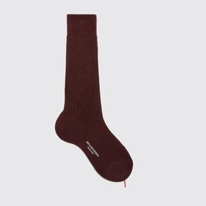 Scarosso Socken Italian Shoe Burgundy Cotton Calf Socks in Lila für Herren