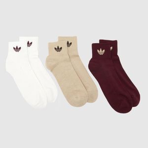 Adidas Red Quarter Socks 3 Pack