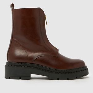 Schuh Brown Amber Leather Zip Boots