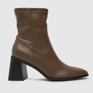 Schuh Brown Bronte Block Sock Boots