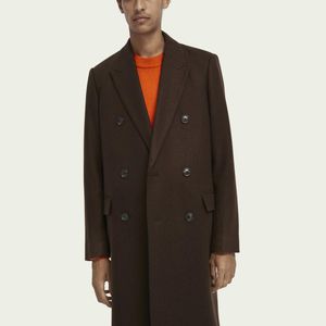 Manteau à double boutonnage en serge de laine Scotch & Soda pour homme en coloris Marron