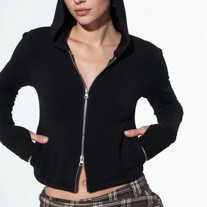 Busem Black Cotton Modal Cardigan