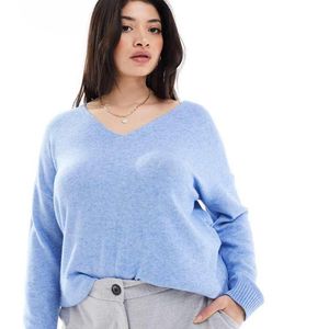 ONLY Blue V Neck Jumper
