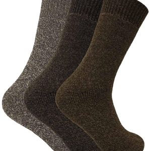 Sock Snob Black 3 Pairs Padded Sole Winter Warm Thermal Wool Walking Boot Socks for men