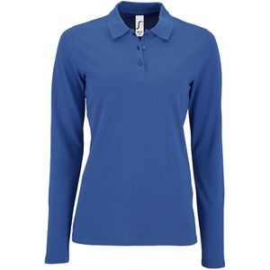 Sol's Blue Ladies Perfect Long Sleeve Pique Polo Shirt (Royal) Cotton