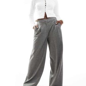 ASOS Grey Wide Leg Tailored Trouser
