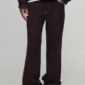 BoohooMAN Black Tall Textured Denim Relaxed Fit Jeans for men