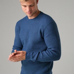 Kensington Eastside Blue Knitted Crew Neck Jumper for men