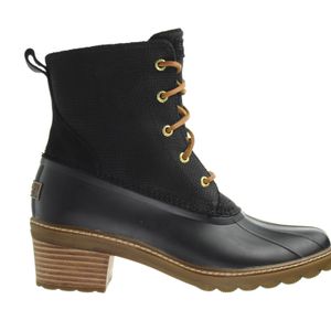 Sperry Top-Sider Black Saltwater Heel Snake Boots