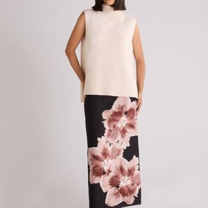 Ro&zo White Petite Camilla Mono Floral Print Racer Dress