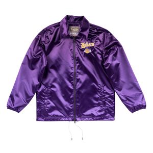 Mitchell & Ness Purple Los Angeles Lakers Nba Old English Faded Satin Jacket for men