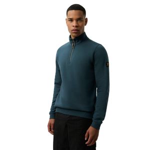 Patrick Blue Harlem Quarter Zip Top (Dark) for men