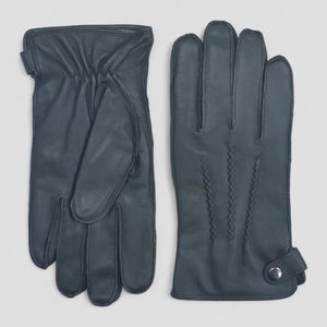 Infinity Leather Blue Italian Warm Wool-Lined Winter Bike Riding Driving Casual Gloves for men