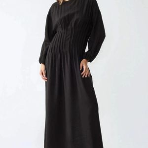 Hiccup Black Long Sleeve Crew Neck Maxi Dress