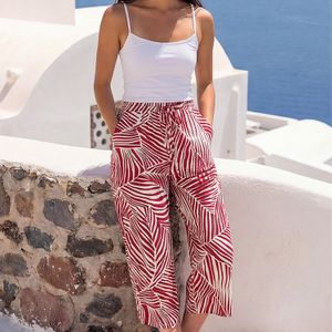 Roman Petite Print Linen Blend Cropped Trouser