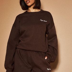 DSGN Studio Brown Boxy Crew Neck Sweatshirt