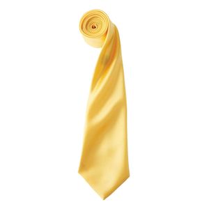 PREMIER Yellow Plain Satin Tie (Narrow Blade) (Pack Of 2) (Sunflower) for men