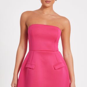 Quiz Pink Bandeau A-Line Mini Dress