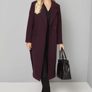Wallis Red Petite Longline Belted Coat With Splits