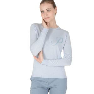 Crown of Edinburgh Cashmere Blue Long Sleeve Art 004 Light Letter P