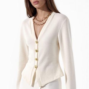 Busem White Cotton-Blend Cardigan