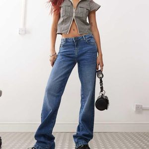 Noisy May Blue Nila Low Rise Wide Fit Jeans