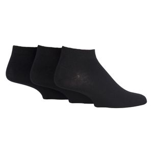 Sock Shop Black 3 Pack Plain Bamboo Trainer Liner Socks for men