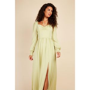 Little Mistress Natural Sweetheart Neck Maxi A-Line Dress