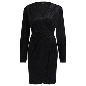 Boss Black Edevoras V-Neck Long Sleeve Knee Length Dress