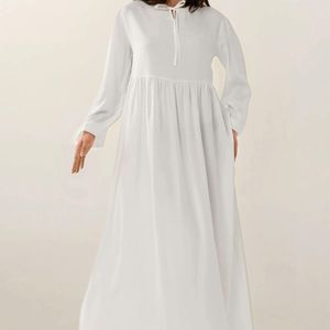 Hiccup Natural Maxi Dress With A-Form Fit And Crew Neck