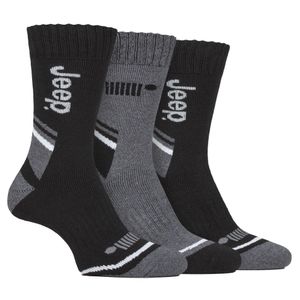 Jeep Black 3 Pack Walking Boot Socks for men