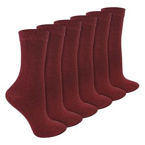 Sock Snob Red Ladies 6 Pack Bamboo & Merino Wool Blend Socks