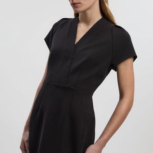 Karen Millen Black Structured Crepe Forever Pencil Midi Dress