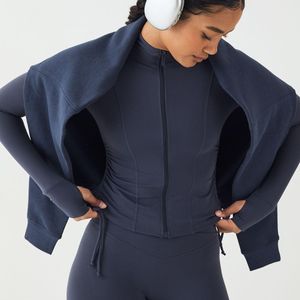 DSGN Studio Blue Sculpt Ruched Side Sports Jacket