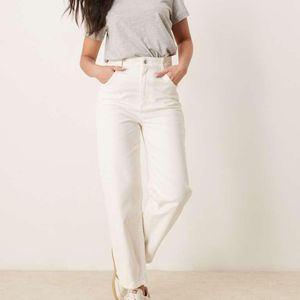 ASOS Natural Tapered Slim Leg Twill Trouser