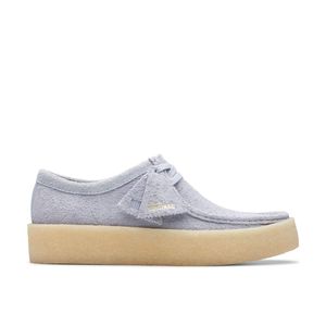 Clarks White Wallabee Cup Suede Shoes for men