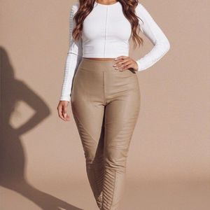 Femme Luxe Natural Panel Detail High Waisted Leggings- Kiya